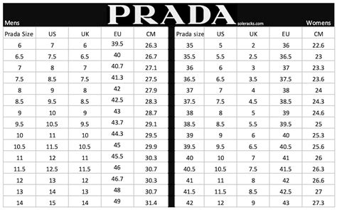 Prada shoe sizing chart